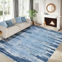 Garvee 8'x10' Area Rugs Modern Abstract Carpet,Machine Washable Rugs Non-Slip Low Pile Print Indoor Rugs for Bedroom Dining Room ,Home Office,Blue
