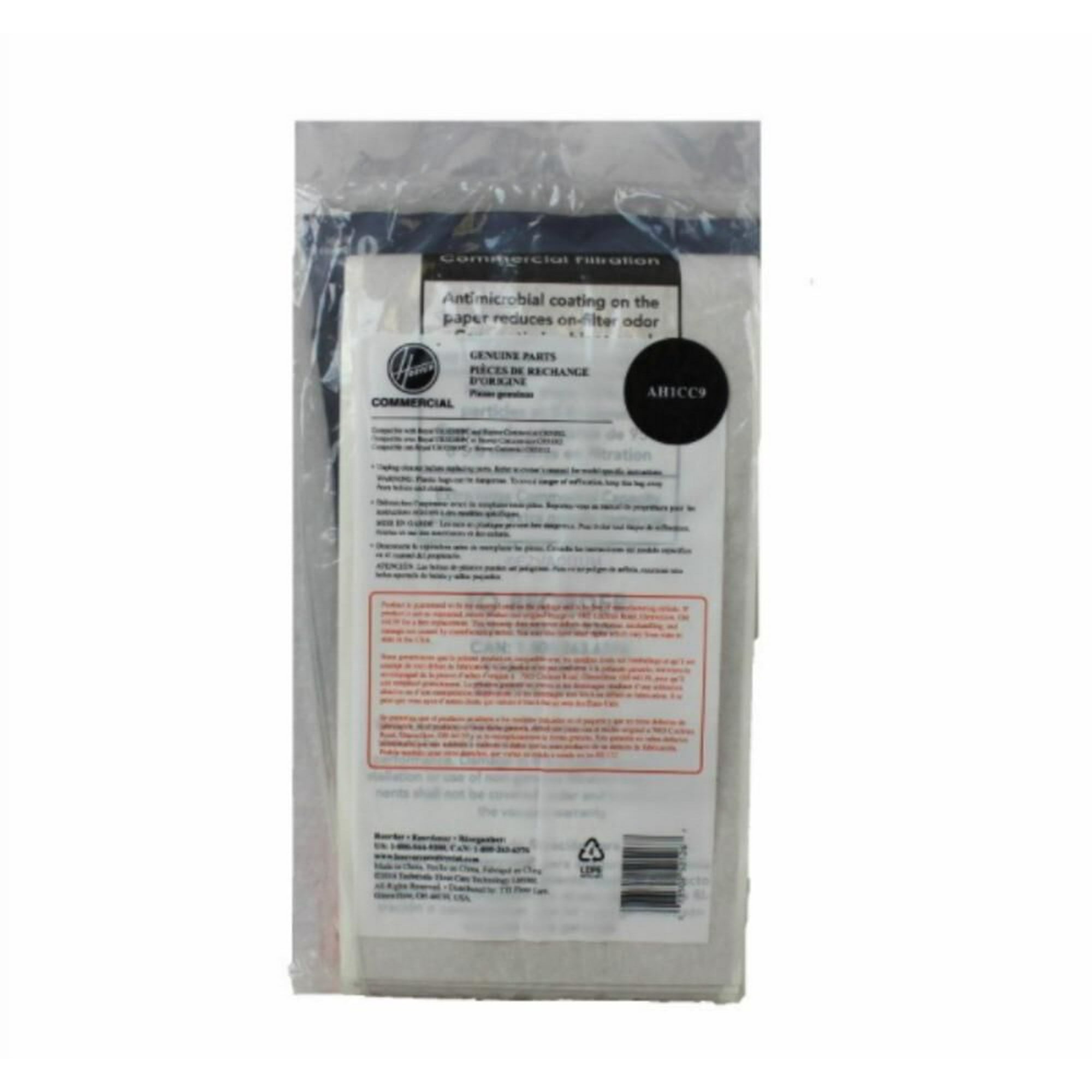 Case of 10 - Hoover Commercial Vacuum Bags - AH1CC25 (25 Pack) Compatible with Royal UR32200PC, Hoover Commercial CH51012