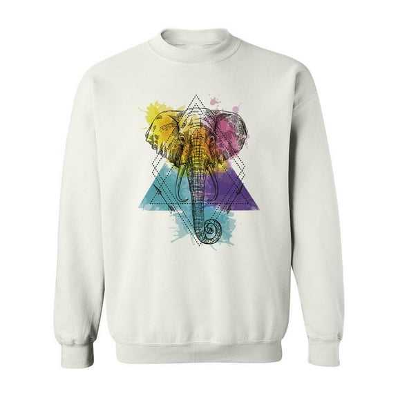 Elephant Watercolor Sketch Sweatshirt Men -Image by Shutterstock, Male Large