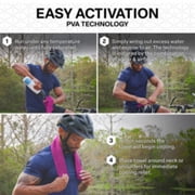 Cold Factor Instant Cooling PVA Neck Wrap, Pink, 29.5 x 3– Long-Lasting, Reusable, UPF 50+ Sun Protection for Sports & Outdoor Activities
