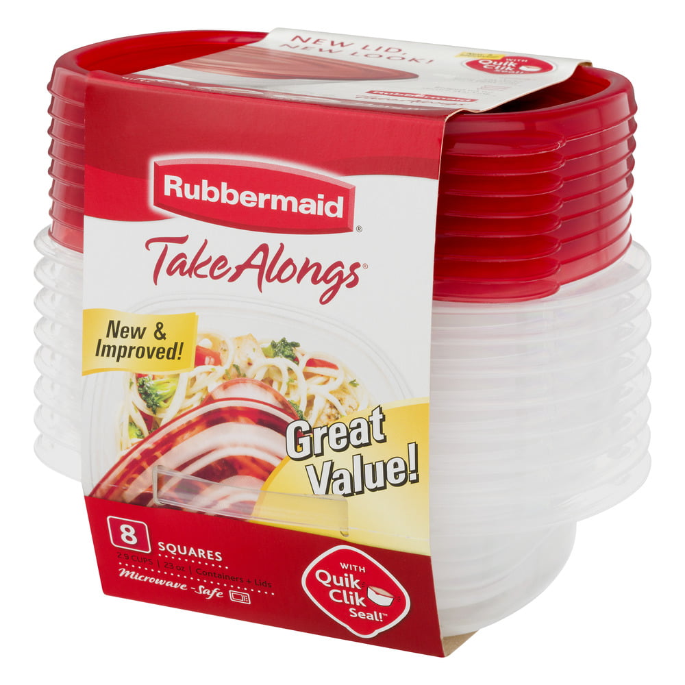 Rubbermaid® Take Alongs Square Holiday Food Storage Containers -  Clear/Brown, 4 pk - Kroger