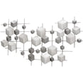 thumbnail image 1 of Modernist Grey Tonal Cubist Metal Sculpture, Abstract Wall Decor, Painted Iron, Welded, 36.25 x 19.75 Inches, 1 of 5