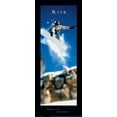 thumbnail image 2 of Frontline 15x32 White Modern Wood Framed Museum Art Print Titled - Risk - Snowboarder, 2 of 4