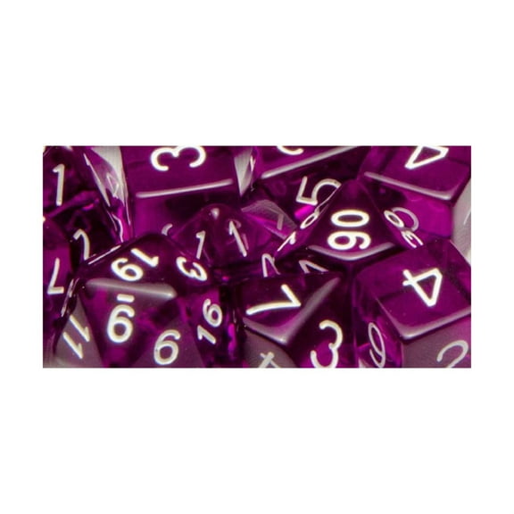 R4I Dice w/Archd4: Translucent - Dark Purple w/White (15)