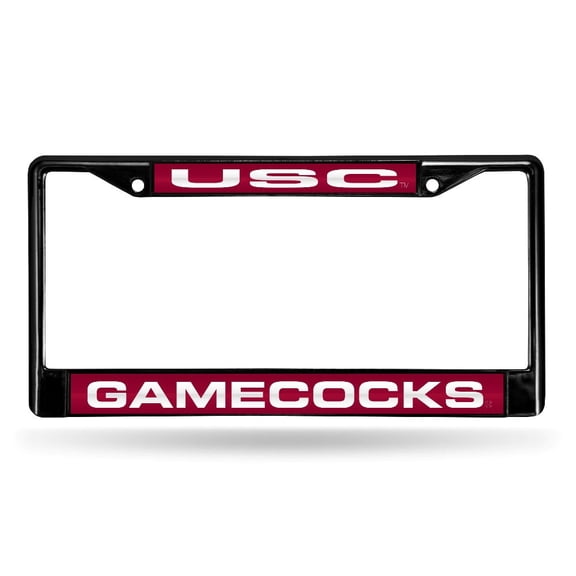South Carolina USC-Gamecock's Black Metal Laser Cut License Plate Frame