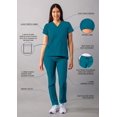 thumbnail image 3 of Conjunto médico Adar Addition go-Basic para mujer - Top médico delgado con cuello en V Pantalón médico tipo cargo ajustado - A9200 - azul caribeño - XL, 3 of 5
