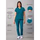 thumbnail image 3 of Conjunto médico Adar Addition go-Basic para mujer - Top médico delgado con cuello en V Pantalón médico tipo cargo ajustado - A9200 - azul caribeño - XL, 3 of 5