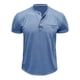 thumbnail image 4 of pstuiky camisetas de hombre, Blusa de manga corta con cuello vuelto, bolsillos y botones de colores lisos para hombre camisas casuales para hombre l, 4 of 7