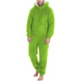 thumbnail image 2 of QIUOMBBP Xmas Fuzzy Hooded Family Christmas Outfits Matching Sets Zip Up Jumpsuits Pajamas Holiday Sleepwear for Adults, Mint Green, XXXL, 2 of 5
