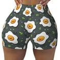 thumbnail image 2 of Balery Cute Poached Eggs Printed Workout Shorts for Women Seamless Scrunch Short Gym Yoga Running Sport Active Exercise Fitness Shorts-Medium, 2 of 8