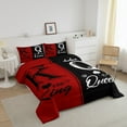 thumbnail image 3 of Black White Red Couple King Bedding Set For Adults Men Women,King And Queen Crown Comforter Set Mr Mrs His Her Down Comforter Romantic Valentine'S Day Gifts Bed Set 3 Pcs Room Decor, 3 of 7