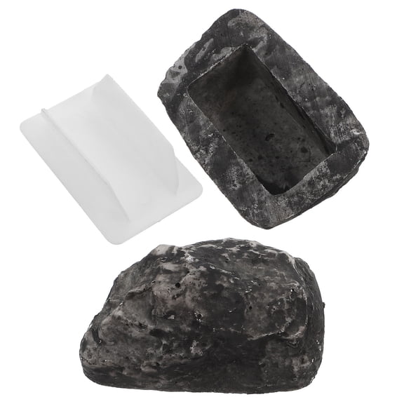 ETEREAUTY 2Pcs Artificial Stone Key Holder Resin Case Hidden Key Storage for Garden and Landscaping