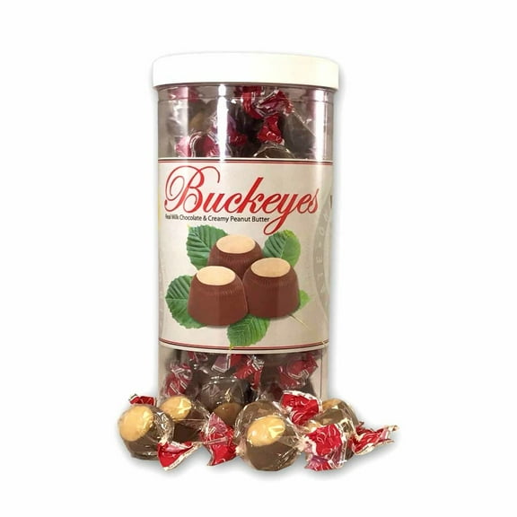Waggoner Milk Chocolate Buckeyes Clear 13 oz. Container
