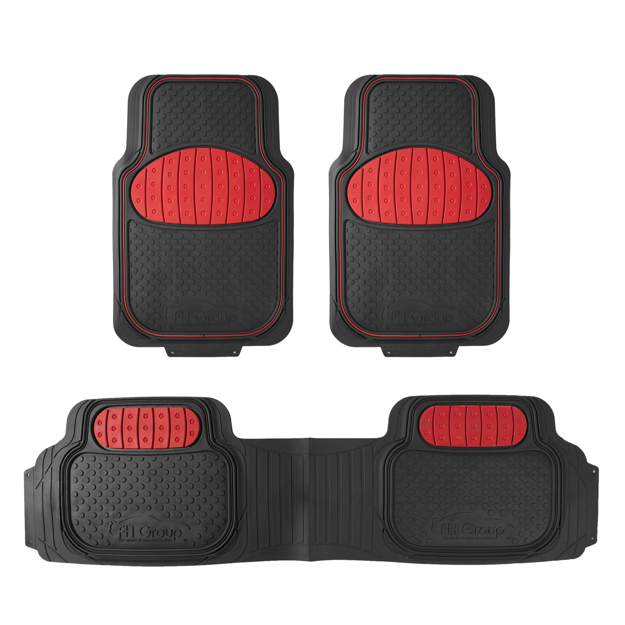 Fh Group F11500red Red Heavy Duty Touchdown Rubber Floor Mat Full