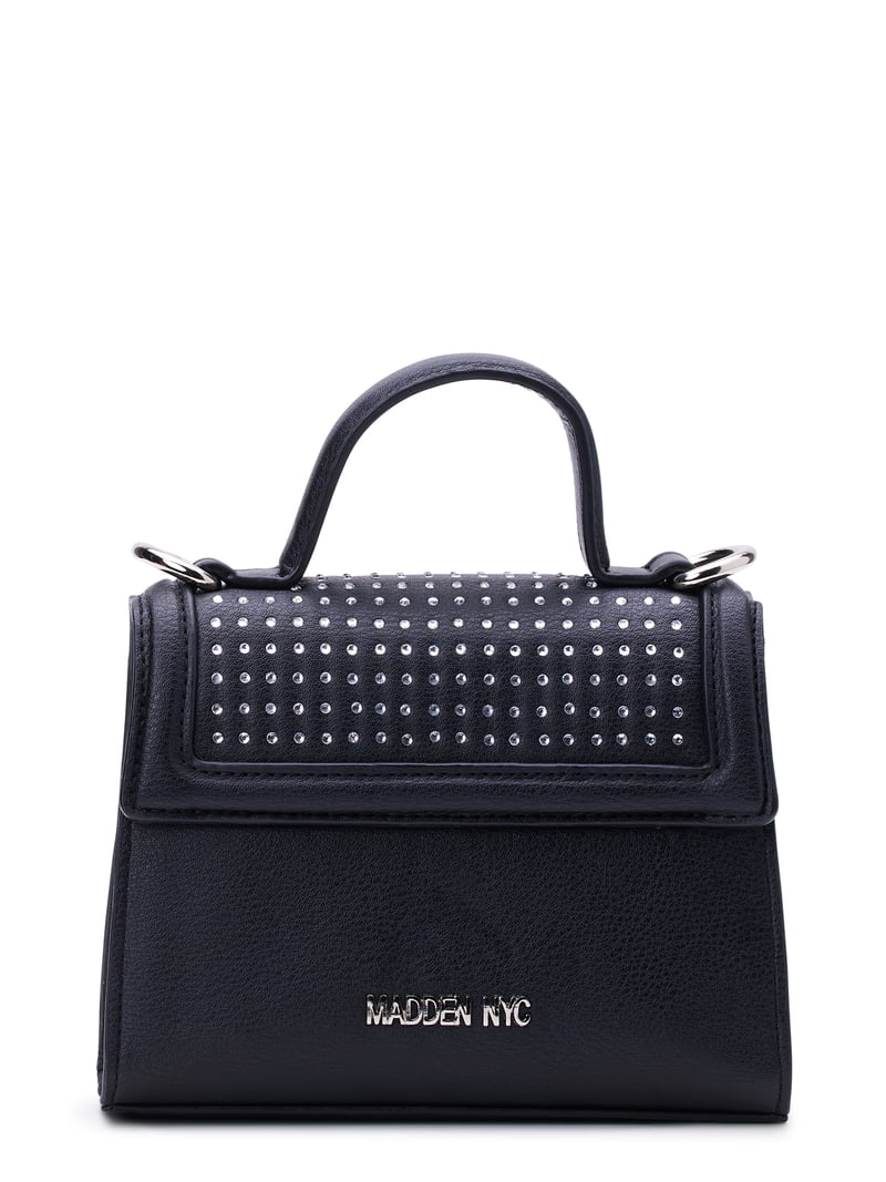 Madden NYC Women's Crystal Mini Top Handle Handbag, Black