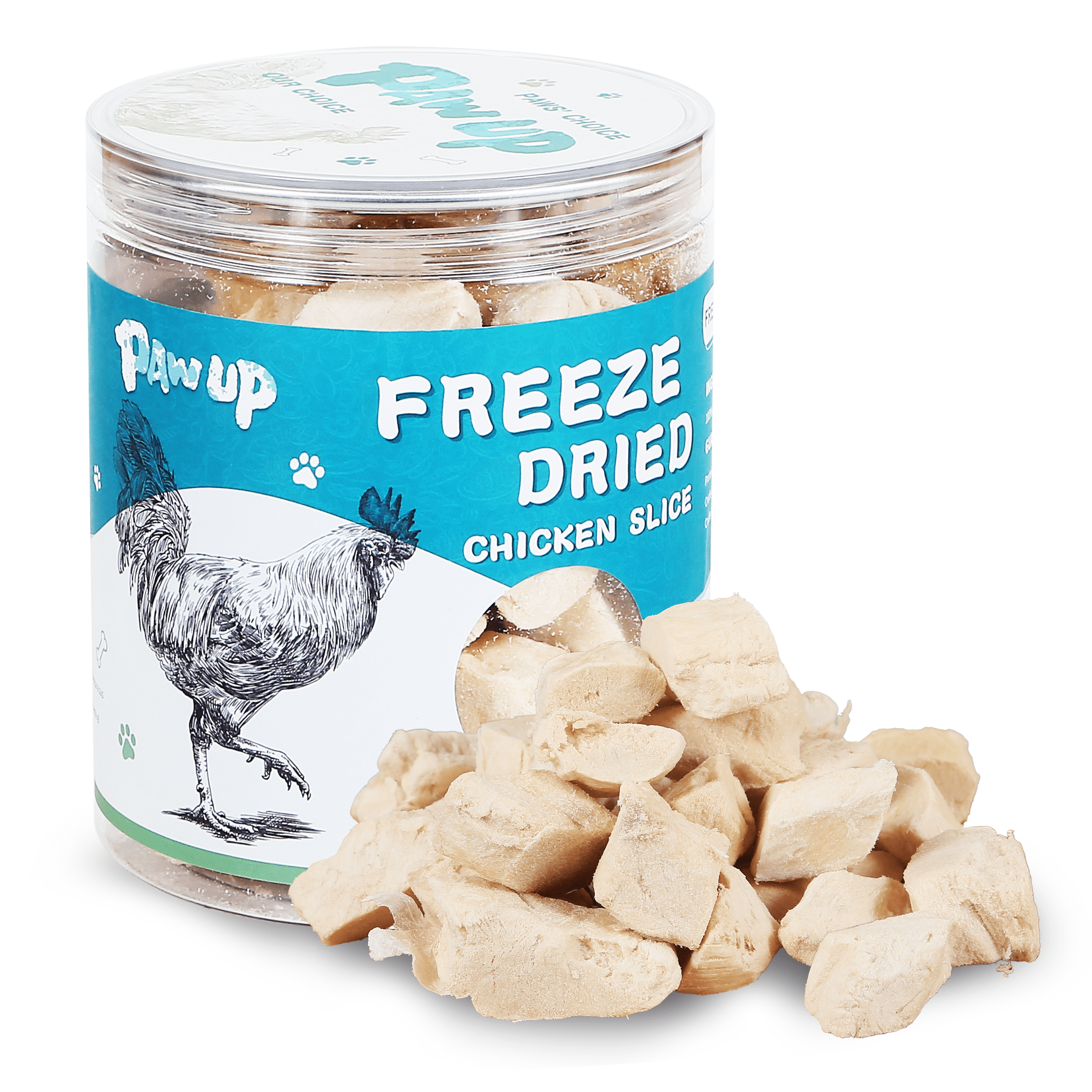 (2 pack) PAWUP Freeze Dried Chicken Slice Dog Treats for Small Medium Large Dogs, Single Ingredient, High Protein, Grain Free Training Snacks, 3.9oz