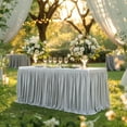 thumbnail image 3 of Yesbay 6FT Table Skirt for Rectangle Tables Wrinkle Resistant Pleated Tablecloth Reusable Ruffle Table Cloth for Christmas, 3 of 8