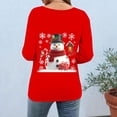 thumbnail image 5 of Jsaierl Womens Christmas Shirts Plus Size Snowman Graphic Tees Stretch Petite Crewneck T-shirt 3/4 Sleeve Holiday Blouse Tops S-5XL, 5 of 8