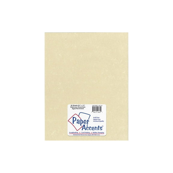Lite Stock 8.5x11 60lb Text 20pc Parchment Aged