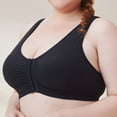 thumbnail image 4 of Gibobby Brasier de Cierre Frontal Sujetador de correa de hombro grueso de algodón ajustable con hebilla frontal sexy cómodo para mujer(Negro,X-Grande), 4 of 5