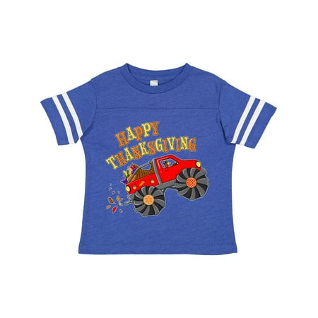 

Inktastic Happy Thanksgiving Monster Truck with Turkey and Food Gift Toddler Boy or Toddler Girl T-Shirt