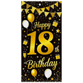 thumbnail image 4 of Black Gold Themed 18th Birthday Banner with Balloons Gifts and Stars Party Decoration Backdrop Photography Props for Birthday Party Celebration Decor Event Photo Booth, 4 of 7