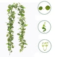 thumbnail image 2 of YOHAVEN Christmas Garland Decorations 6FT, Green Artificial Rattan Hanging Vines, Holiday Festive Leaf Garland for Mantle Fireplace Christmas Tree Front Door Wall Indoor Outdoor Home Decor, 2 of 6