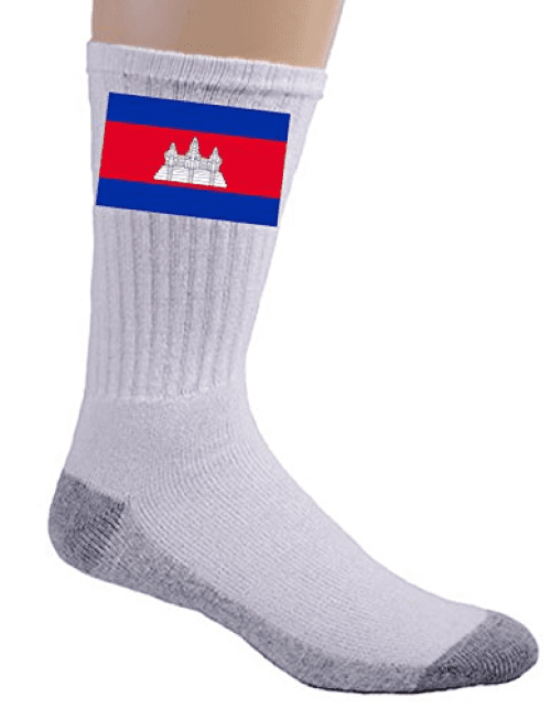 Cambodia World Country National Flags Crew Socks