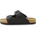 thumbnail image 4 of VENECORE Verano Women's Cork Footbed Sandals Summer Comfortable Cushioned Slide Flat Slip-on, Black, US 5M, 4 of 7