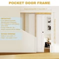 thumbnail image 3 of 1-Lite Mirror Pocket Door with Hardware Kit & Soft Close & Frame, Solid Core MDF Wood & Paint-grade Finished, White, 3 of 5