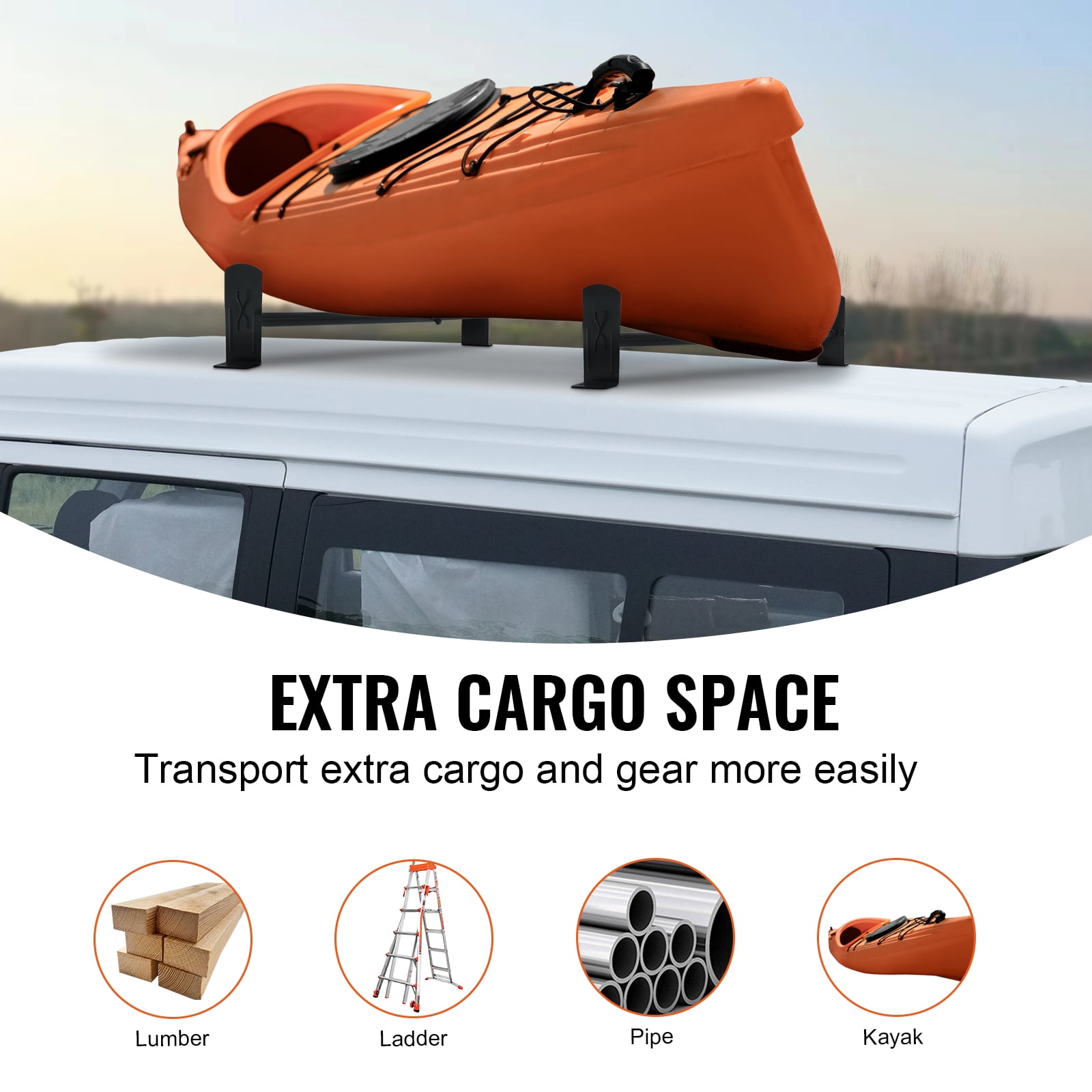 BENTISM Van Roof Ladder Rack, Easy Installation, Adjustable 35.8 To 57.5 in