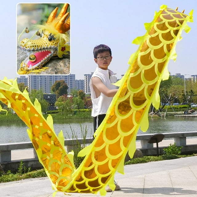Small Size Dragon Poi, Outdoor Fitness Dragon Design Spinning & Shaking Poi With Dragon Head, Real-Like Dragon Flinging Ribbon For Kids/Beginner