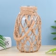 thumbnail image 4 of Florero de vidrio de cuerda de cáñamo simple maceta hidropónica contenedor de plantas verdes maceta creativa para la sala de estar de la oficina en casa, 4 of 6