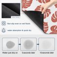 thumbnail image 3 of Red Monstera Leaf Dish Drying Mats for Kitchen Counter, Tropical Botanical Minimalist Modern Summer Absorbent Coffee Bar Mat with Non-slip Rubber Backed Quick Drying Dish Rack Pad 16"x18", 3 of 9