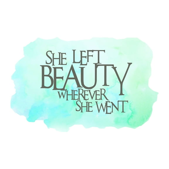 Quotes & Sayings Wall Decals for Girls Bedroom - Beauty Quote on Watercolour Background Girl DIY & Creativity Boy Girl Bedroom Wall Sticker - Size: 40 In x 24 In