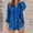 Blue, variant on Sakmal Plus Size Shirts Women Green Trendy Button Down Tops Long Sleeve V Neck Plain Blouses for Women