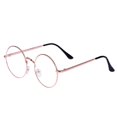 thumbnail image 1 of LOVEF Large Oversized Metal Frame Clear Lens Round Circle Vintage Eye Glasses 5.4 * 2inch (Rose Gold), 1 of 4