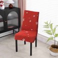 thumbnail image 4 of Konghyp Christmas Red Snowflake Chair Cover, Elastic Dining Chair Decoration, Holiday Furniture Protector, Stretch Fabric Slipcover for Living Room, Festive Chair Accessories, 4 of 6