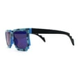 thumbnail image 4 of Boys Kid Size 8-bit Pixel Horn Rim Gamer Plastic Sunglasses Blue Blue Mirror, 4 of 4