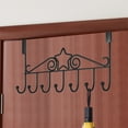 thumbnail image 4 of XYAIYT Over The Door Hanging Rack Shelf Door Back Hooks Storage Solution for Bedroom Bathroom Entryway Versatile Iron Hooks for Clothes Sturdy Heavy Duty Rustproof 16.41x8.66x1.96in, 4 of 6