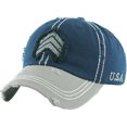 thumbnail image 1 of Military Rank Vintage Distressed Dad Hat Washed Baseball Cap, 1 of 5