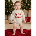 thumbnail image 5 of Miaouyo Infant Baby Boy Girl Christmas Rompers 0 3 6 12 18 Months Letters Embroidery Crew Neck Long Sleeve Jumpsuit, 5 of 9