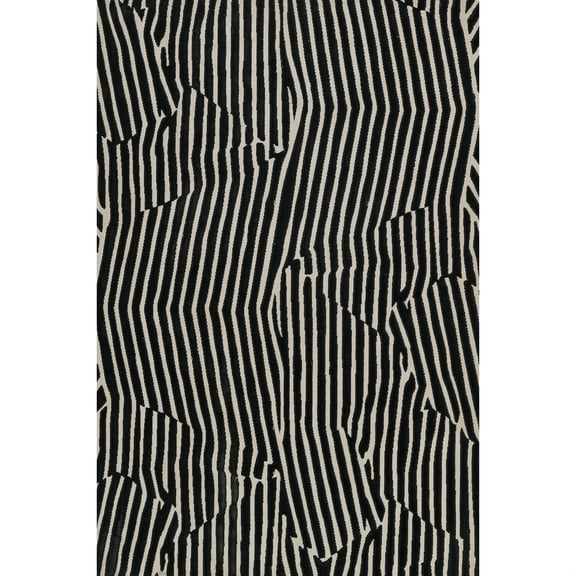 Momeni Xander Polyester Blend Geometric Black Area Rug 7'10" X 9'10"