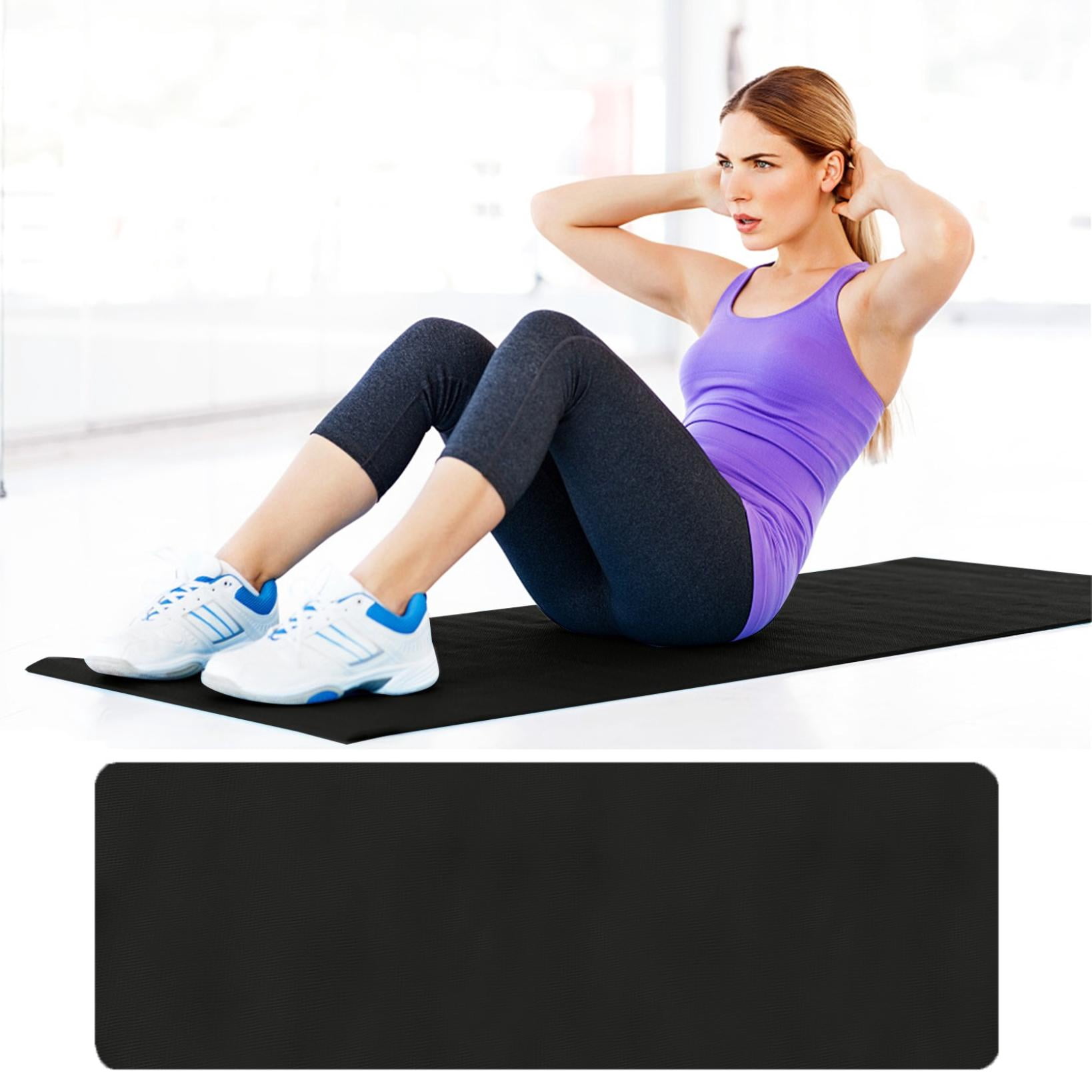 DGQPLPD Yoga Mat, 1/2-Inch Extra Thick High Density Exercise Mat, Anti-Tear Exercise Yoga Mat with Carrying Strap, Suitable for Various Yoga Exercises