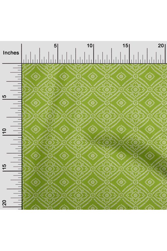 Georgette Viscose Green Fabric Geometric Bandhani Diy Clothing Quilting Fabric Print Fabric By Yard 42 Inch Wide