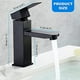thumbnail image 3 of Mezclador de lavabo negro monomando de acero inoxidable agua fría y caliente con mangueras incluidas grifo de baño negro grifo de lavabo negro grifo monomando de baño negro grifo de baño negro JM, 3 of 5