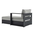 thumbnail image 4 of Modular Lounge Chair Chaise, Grey Gray, Aluminum Metal, Outdoor Patio Balcony Cafe Bistro Garden Hospitality Restaurant, Modern Contemporary HB36561, 4 of 9