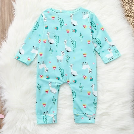 

DNDKILG Infant Baby Toddler Long Sleeve Clothes Jumpsuit for Girl Cartoon Cartoon Romper Blue 3M-24M