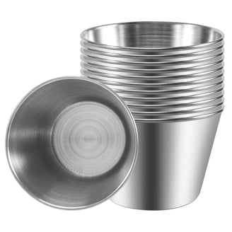 12-Pack 4 Oz Stainless Steel Dipping Sauce Cups - Matte Black, Dishwasher Safe, Perfect For Restaurants & Parties