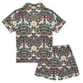 thumbnail image 2 of FORMRS Niños Short Sleeve Top and Pants Pajama Set Unisex Satin 2-Piece Sleepwear, Sizes 5-6Y, Floral Dogs Pattern, 2 of 8